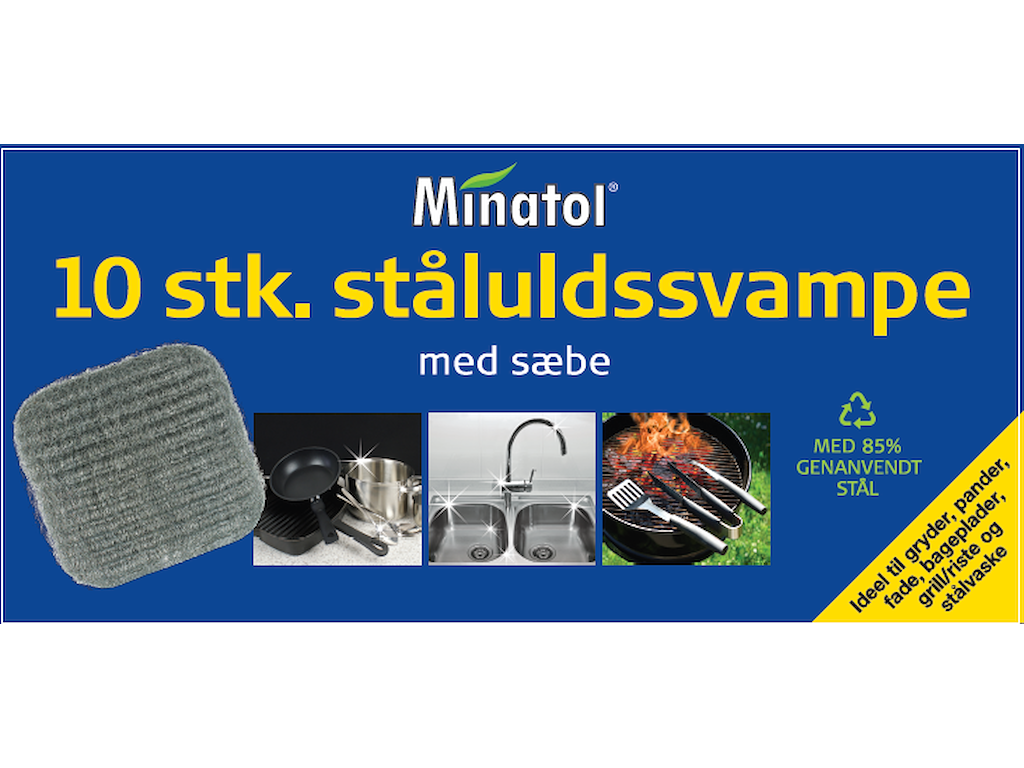Ståluldssvampe med sæbe (10 stk.)