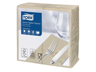 Serviet Tork 39x39cm 2-lag 1/8-fold Natur