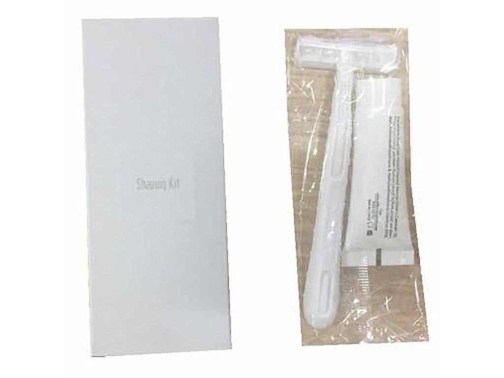 Barbersæt White i Hvid æske med Skraber og 10 ml Barbergel
