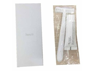 Barbersæt White i Hvid æske med Skraber og 10 ml Barbergel