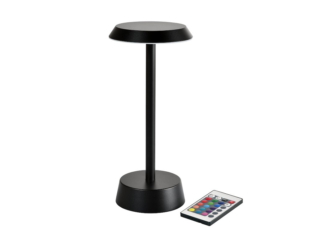 Lampe LED Nour Ø11.9xH26.3cm Med Fjernbetjening Sort