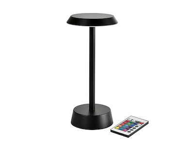 Lampe LED Nour Ø11.9xH26.3cm Med Fjernbetjening Sort