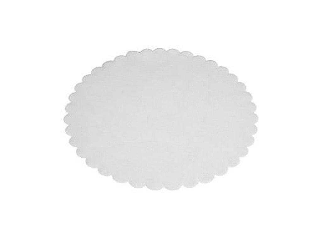 Fadpapir Ø22 cm Rund Præget Hvid