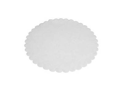 Fadpapir Ø22 cm Rund Præget Hvid