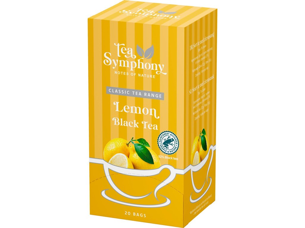 Te Sort Tea Symphony Lemon Black Tea 20 breve Rainforest Alliance Citron