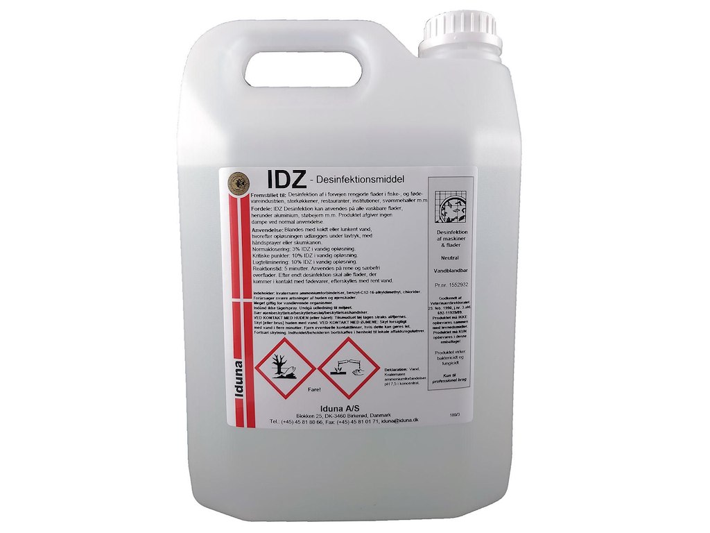 Desinfektion Iduna IDZ Desinfekt Fødevaregodkendt 5 ltr
