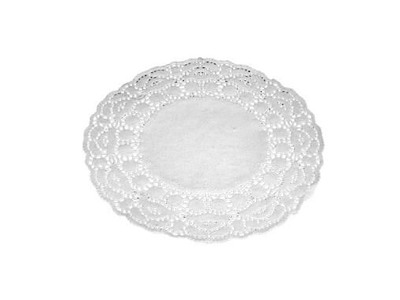 Kagepapir Ø18 cm Rund Udstanset Hvid