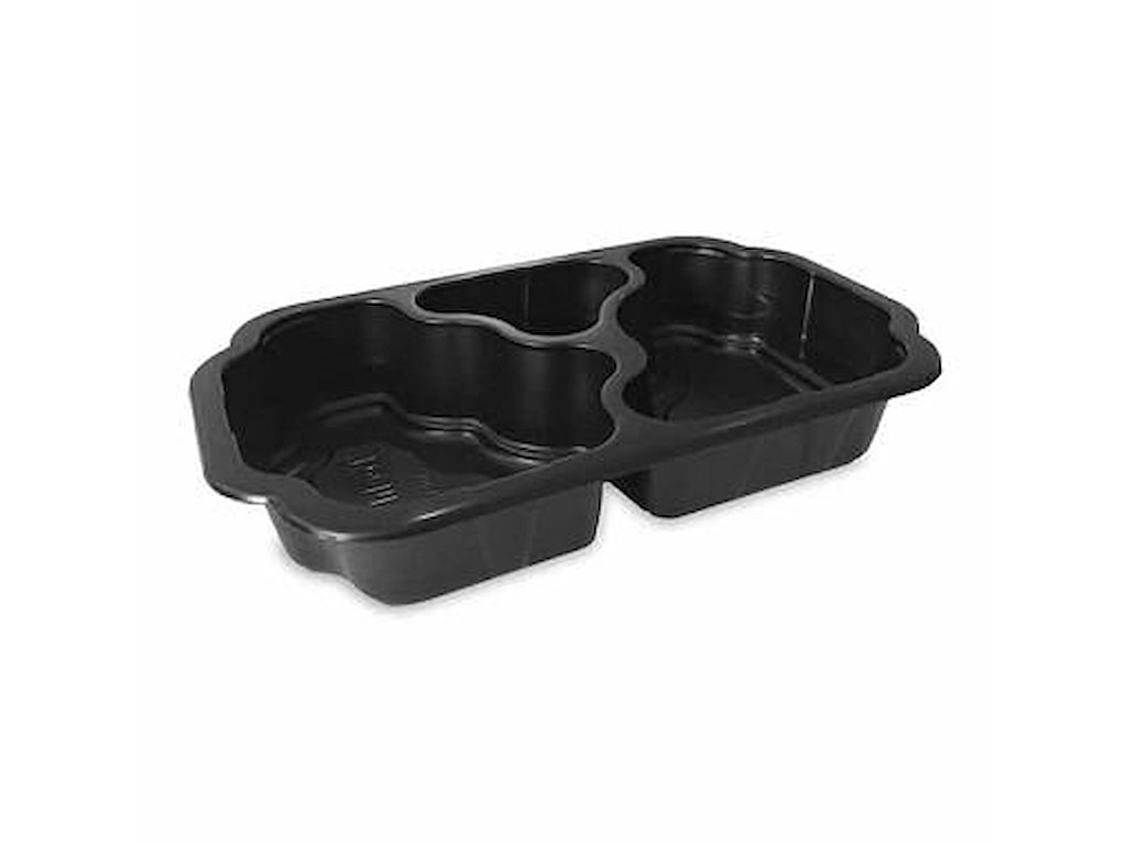 Bakke 3-rum Take Home 450/450/140 ml 250x159x45 mm PP Sort