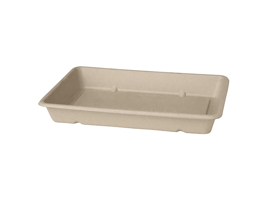 Skål rektangulær 850 ml 230x155x36 mm Bagasse natur FF