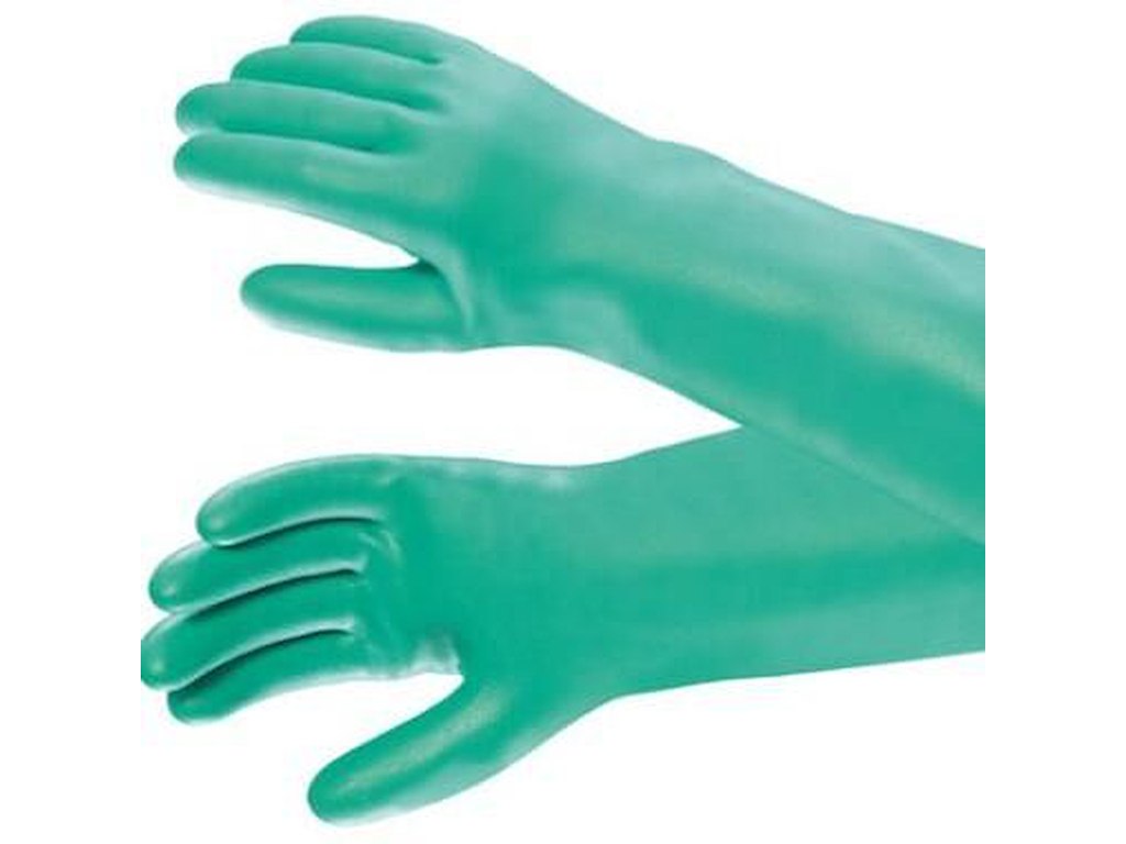 Handske Solvex str XL med Velourisering Nitril Grøn