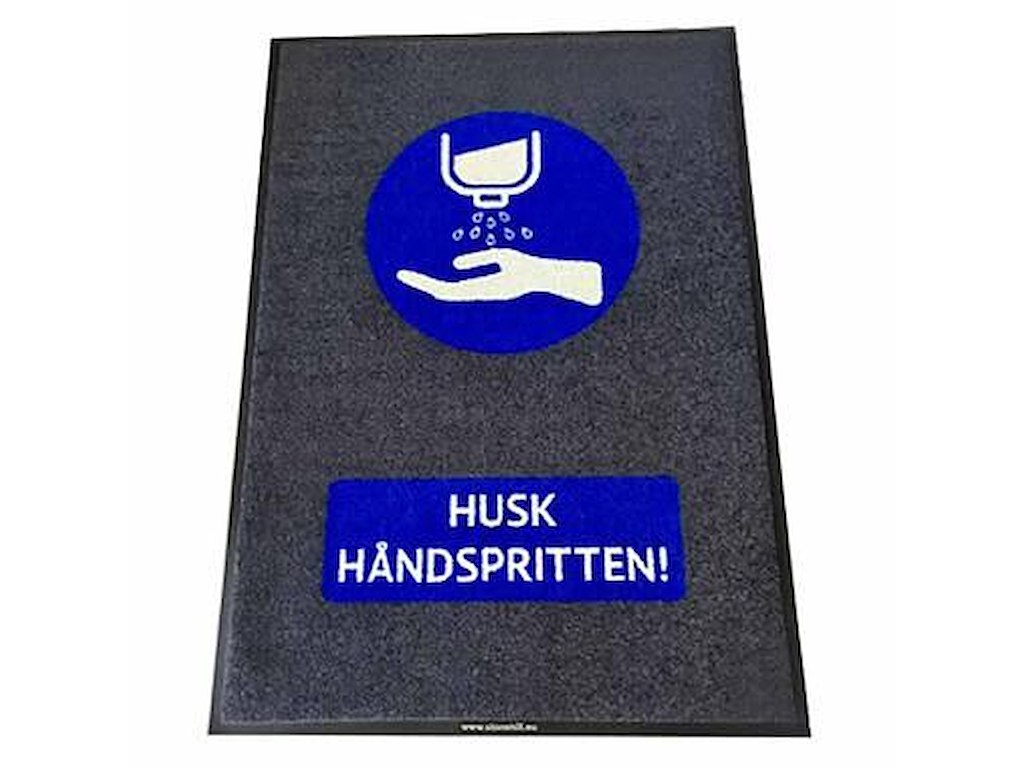 Måtte 90x150 cm med HUSK HÅNDSPRITTEN