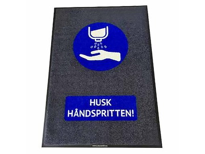 Måtte 90x150 cm med HUSK HÅNDSPRITTEN