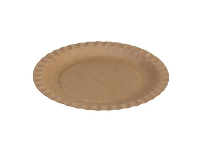 Paptallerken flad rund 180mm Kraft Brun