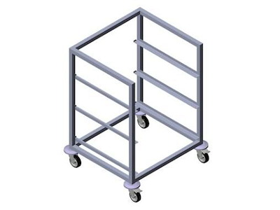 Stikvogn 3 stik 64x57.5x81 cm Rustfri stål til Opvaskekurve