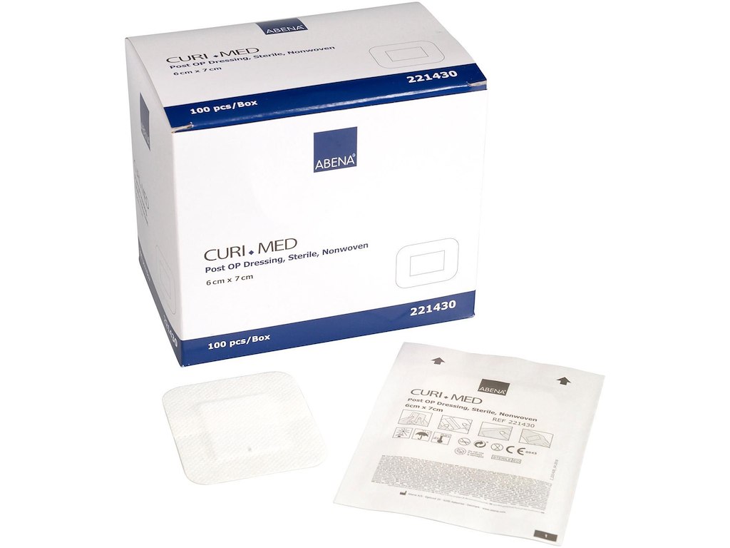 Plaster Post-OP forbinding Abena Curi-Med 6x7cm steril Hvid