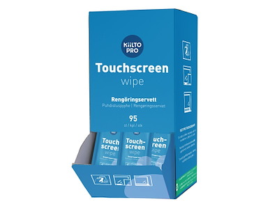 Desinfektion Serviet Kiilto Pro Touchscreen Wipes 17x19cm med IPA Enkeltpakket