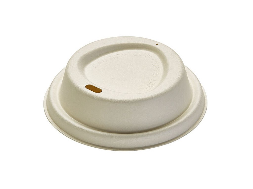 Drikkelåg Bagasse Ø90xH30mm Til Kaffebæger Natur