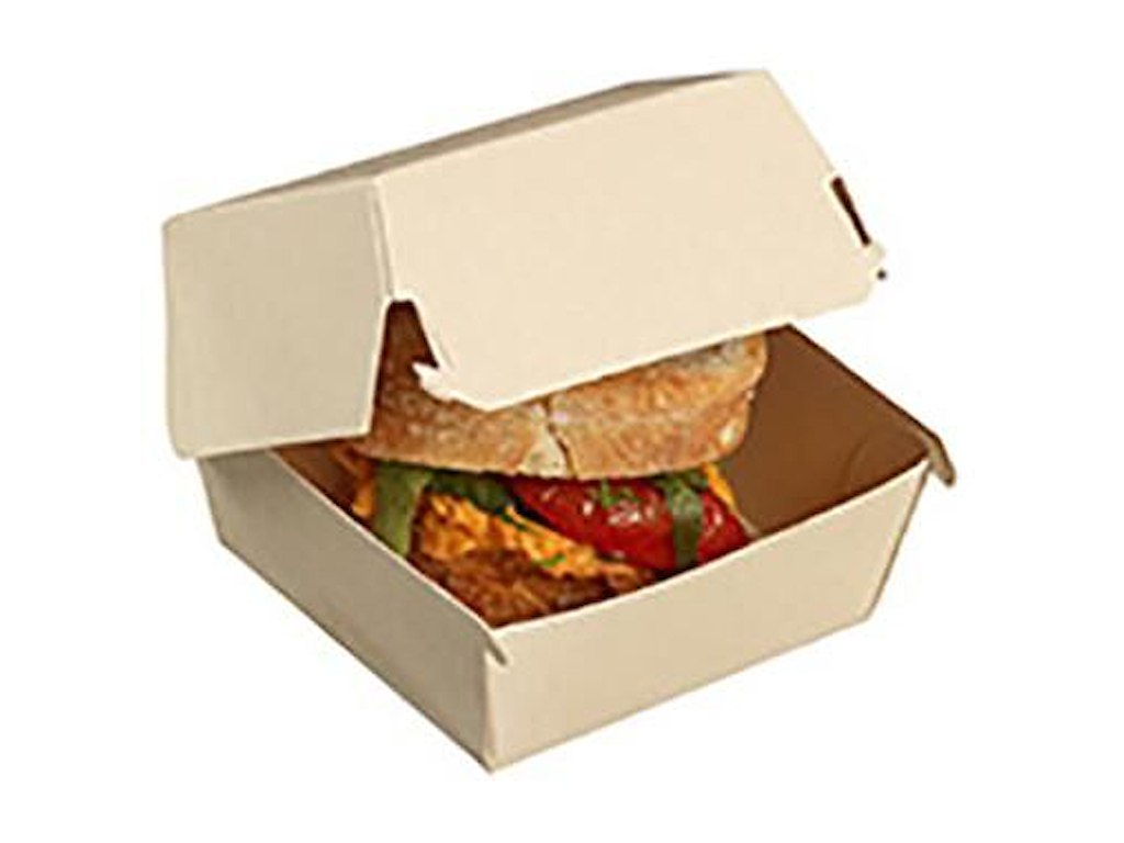 Burgerboks mini 90x85x50 mm karton af Bambusfibre Natur