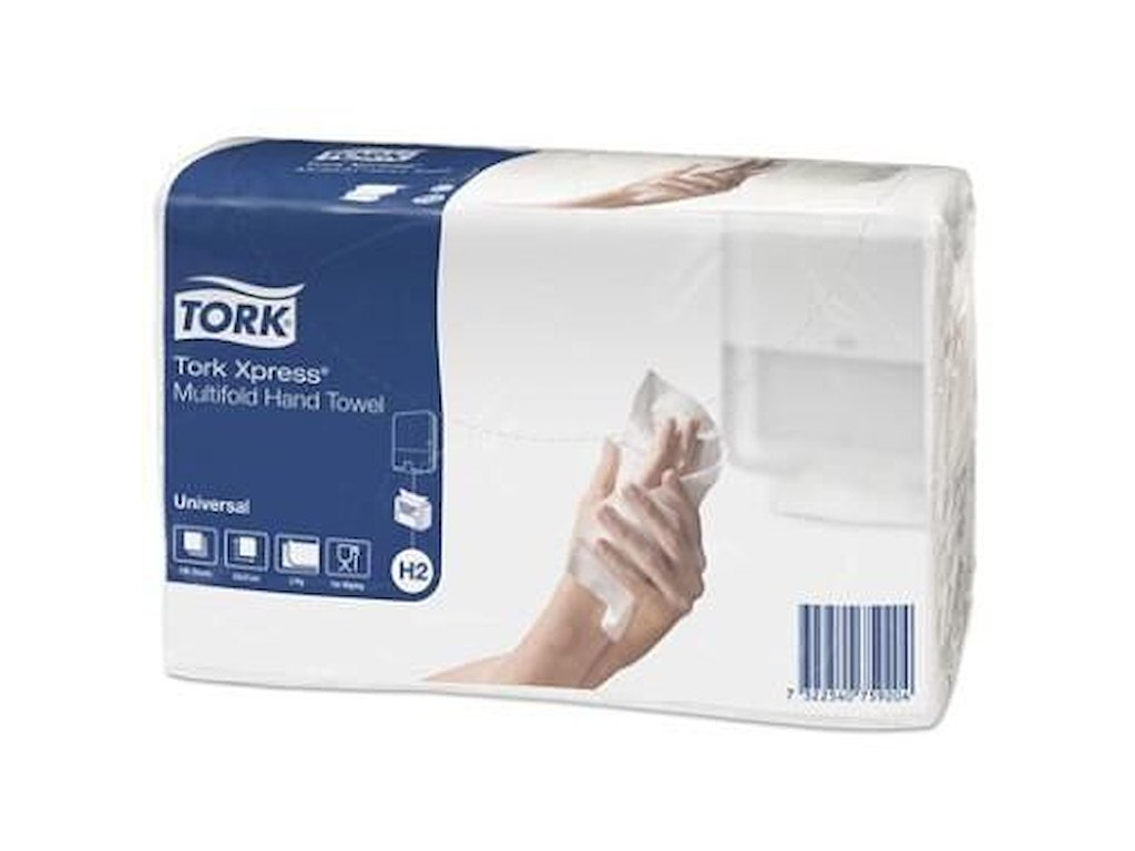 Håndklædeark Tork Universal H2 Z-Fold 2-lag L23.4xB21.3xD7.8cm Mix Hvid
