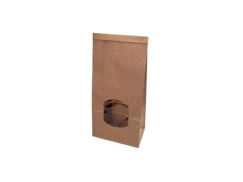 Klodsbundspose 88x47x270 mm med Rude/Tin Tie-lukning PP-Belagt Brun