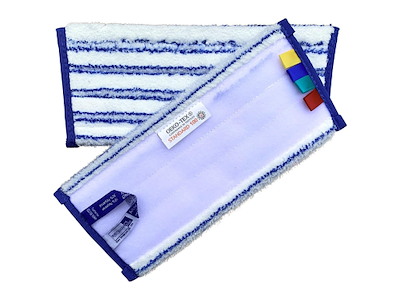 Moppe Velcro Universal Mop Pro 30cm Microfiber Öko-tex Hvid/Blå Tør/Våd