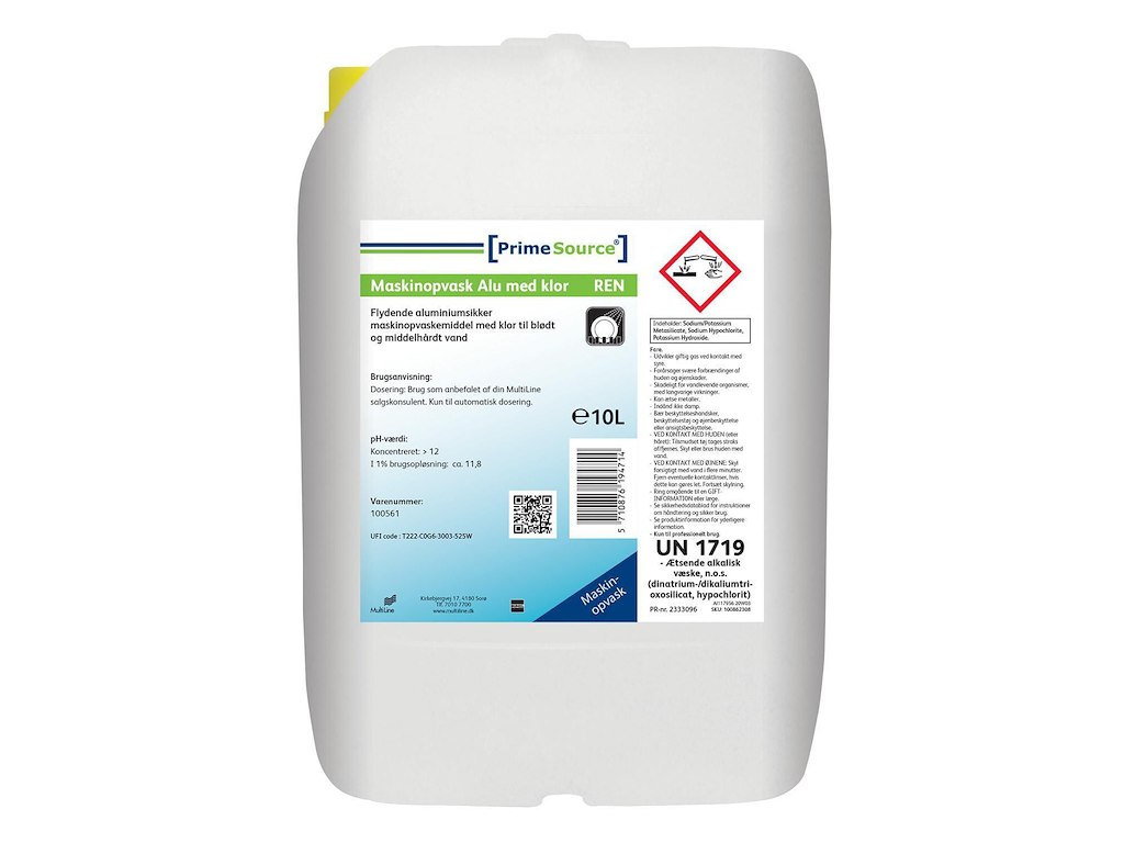 Maskinopvask Flydende Prime Source Ren Alu 12.6kg med Klor Blødt/Middel til alu