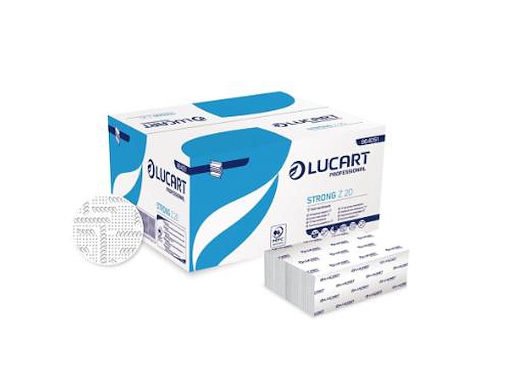 Håndklædeark Lucart Z20 Z-Fold 2-lag L24xB20xD8cm Nyfiber Hvid