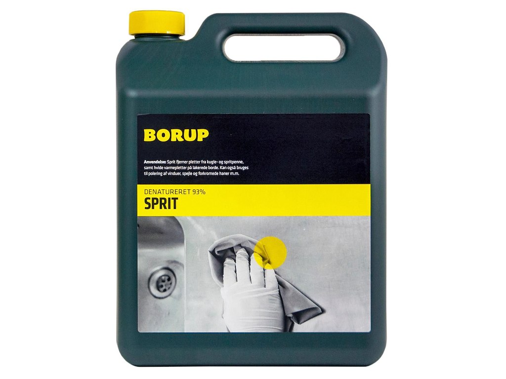Husholdningssprit Borup Denatureret ethanol 93% 5ltr Baseret på bioethanol