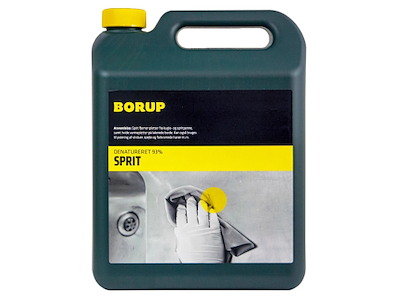 Husholdningssprit Borup Denatureret ethanol 93% 5ltr Baseret på bioethanol