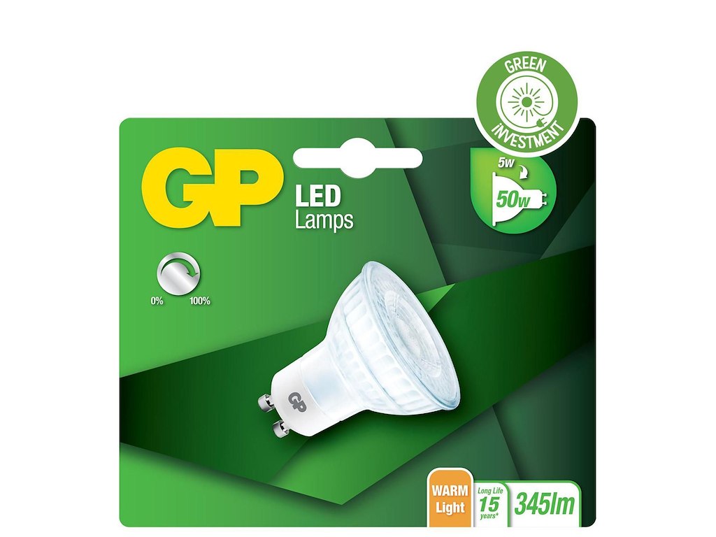 LED Pære GP GU10 5W 2700K 345LM Dæmpbar