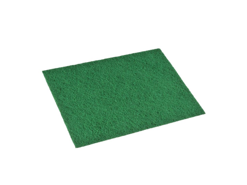 Skurefiber, 22,5x15x0,8cm, grøn, nylon/polyester, medium skureeffekt