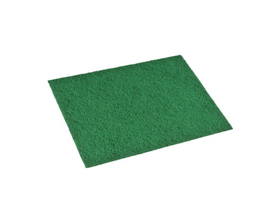 Skurefiber, 22,5x15x0,8cm, grøn, nylon/polyester, medium skureeffekt