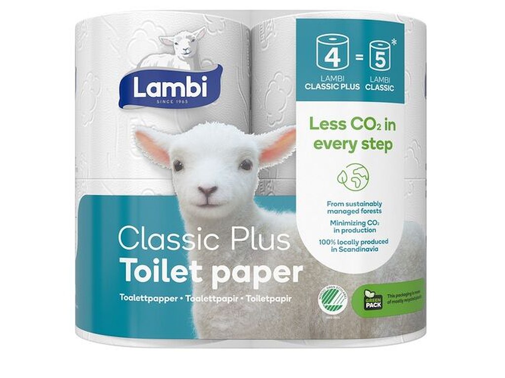 Toiletpapir Lambi Classic Plus 3-lag L25.5m Hvid