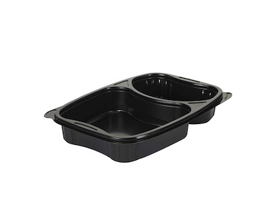 Bakke Bistro 2-rum 580/330 ml 254x174x42 mm PP Sort