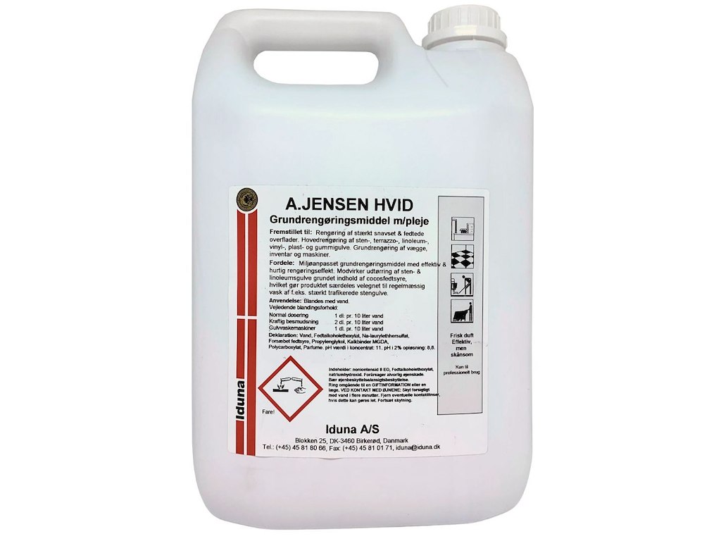 A.J Hvid Grundrengøring med pleje til f.eks sten-, terazzo- marmor- linoleum- plast- og gummigulve. 5 Ltr