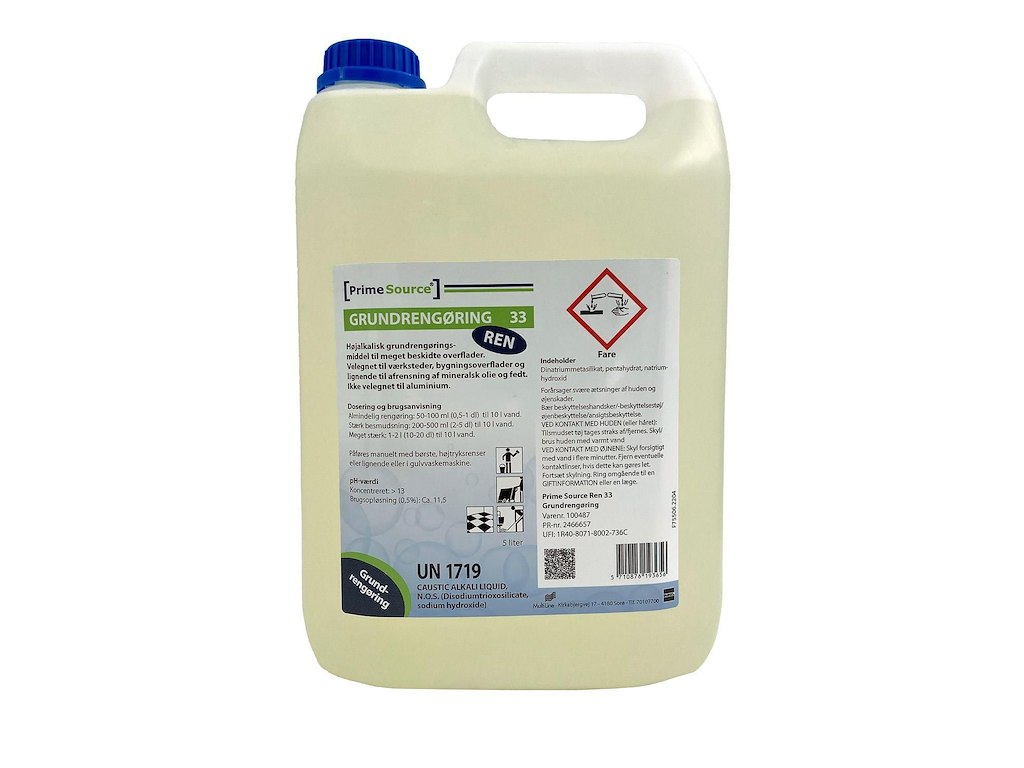 Grundrengøring Ovfl Prime Source Ren 33 5ltr u Parfume Manuel/Anlæg/Maskine