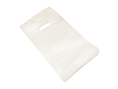 Bærepose På blok B245xH390+30mm 31my 50% rec. LDPE Hvid