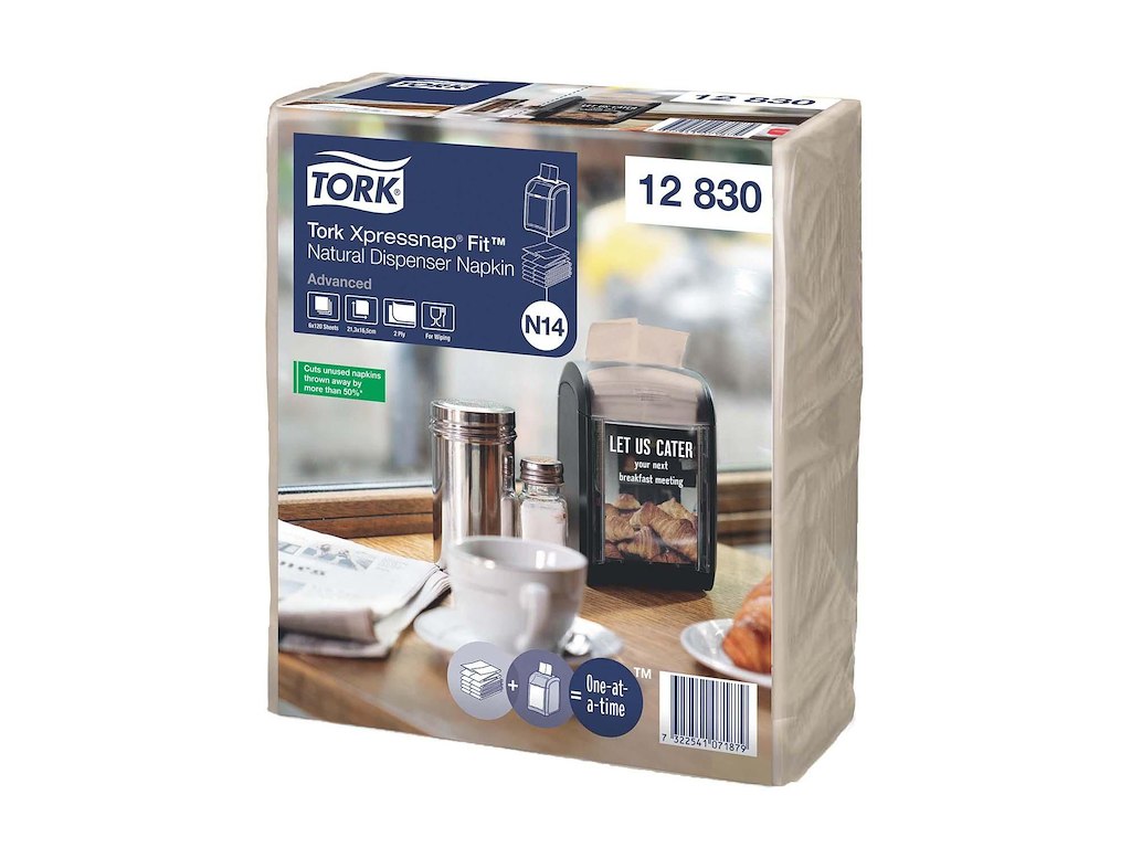 Serviet Tork N14 Xpressnap 213x165mm 2-lag Fit Advanced Natur