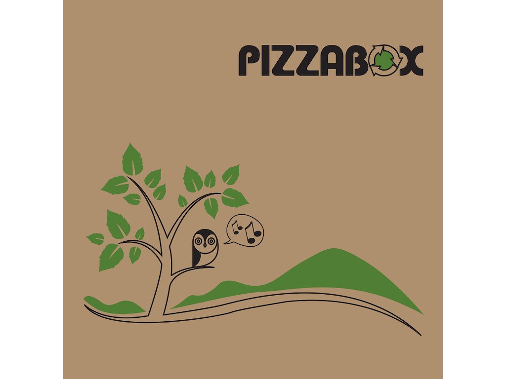 Pizzaæske TWK/242/E Model C L40xB40xH4cm brun med tryk Pizzabox