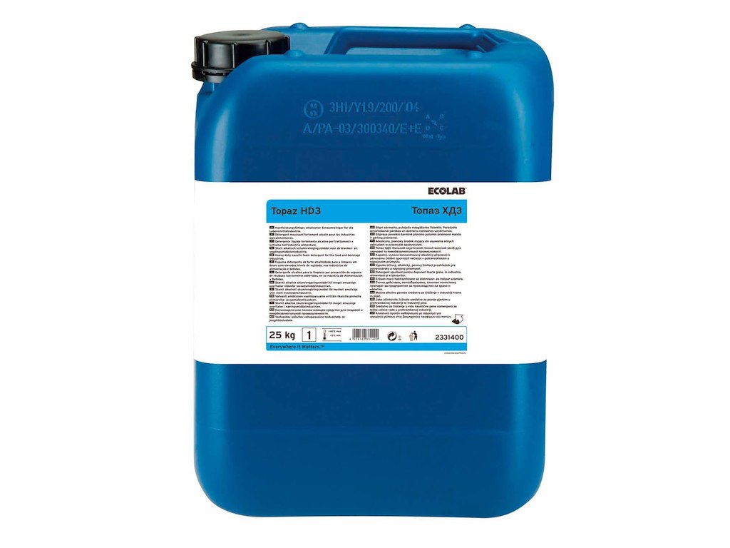 Skumrengøring Topaz HD3 stærk alkalisk til proteiner i fødevareproduktion 25 kg