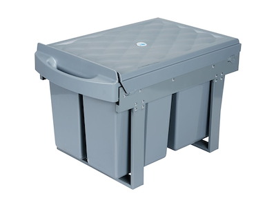 Affaldsbeholder V-Part 2x8 ltr Grå Plast m. Udtræk