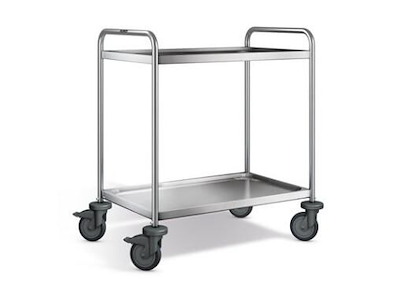 Rullebord 90x60x95 cm 2 hylder Rustfri stål