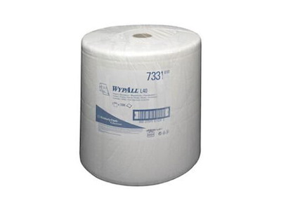Aftørringsrulle Industri Wypall Polerulle L30 3-lag Ø38.5cm B37cmxL380m Mix Hvid
