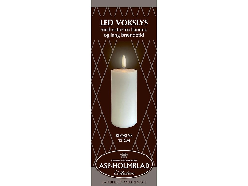 LED lys Asp-Holmblad Bloklys 5.8x13 cm Hvid