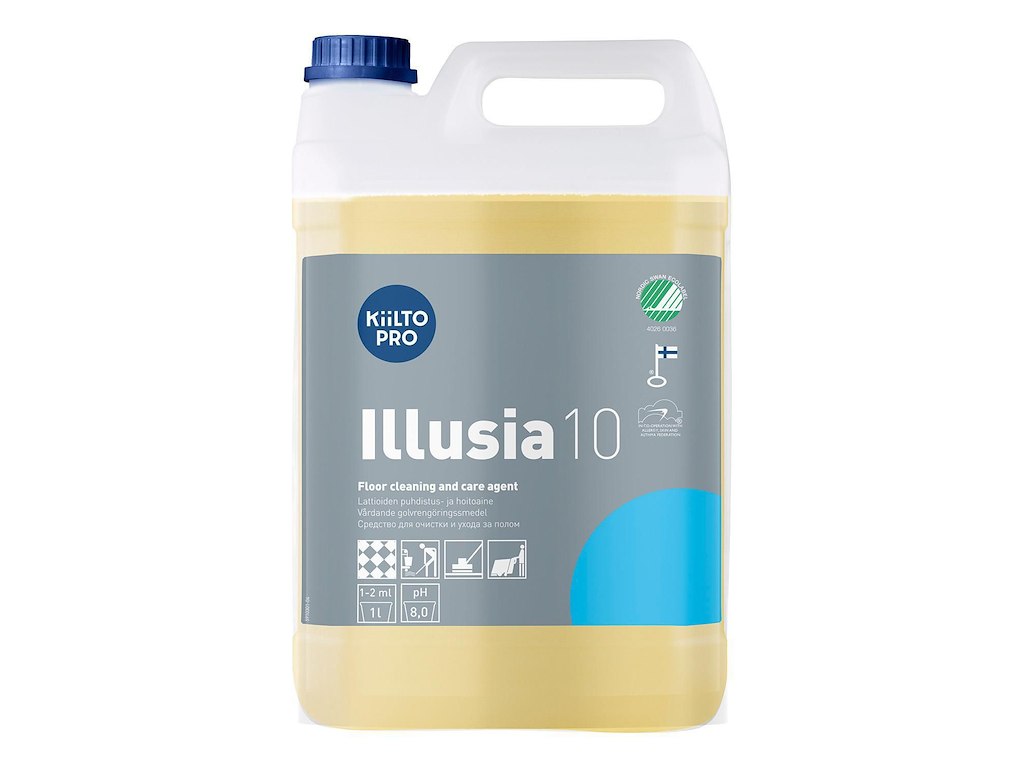 Vaskepleje uden voks Kiilto Illusia 10 Svanemærket uden farve/parfume 5 ltr