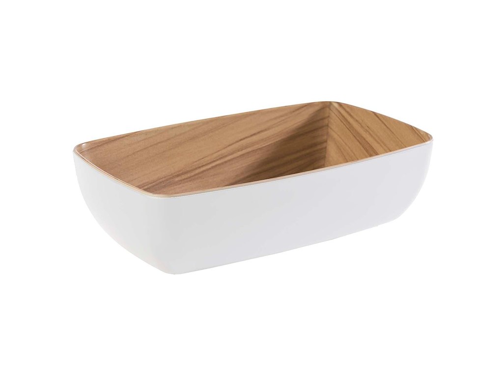 Skål Frida 1.8 ltr 26.5x16.2x7.5 cm Melamin Hvid/Trælook