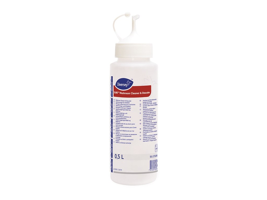 Flaske Tom Dosering 500ml med Tud/Tryk Hvid til SURE Washroom Cleaner & Descaler