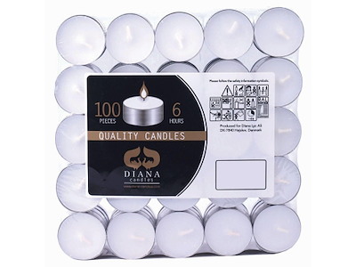 Fyrfadslys Brændetid 6 timer Paraffin Hvid 100 stk