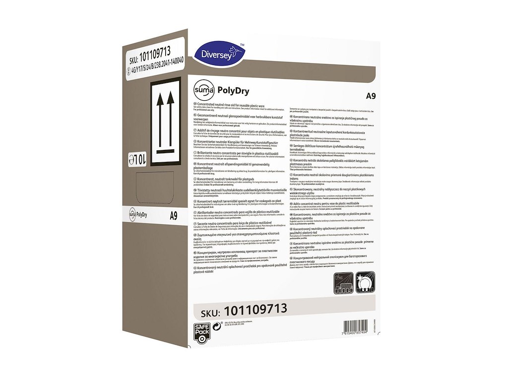 Maskinopvask Afspænding Suma PolyDry A9 Safepack 10ltr til genanvendeligt plast