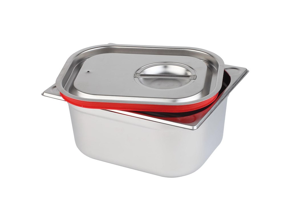 Låg 1/4 GN 26.4x16.2x2 cm Rustfri stål/Silikone til Kantine 1/4 GN
